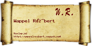 Wappel Róbert névjegykártya
