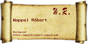 Wappel Róbert névjegykártya